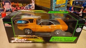 Fast & Furious 1970 Dodge Challenger 1:18 Diecast Racing Champions Orange